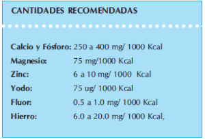 Los Minerales en Guías Alimentarias para Mayores de 2 Años