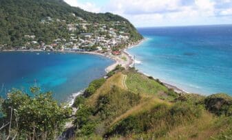 Playa Dominica en el Caribe