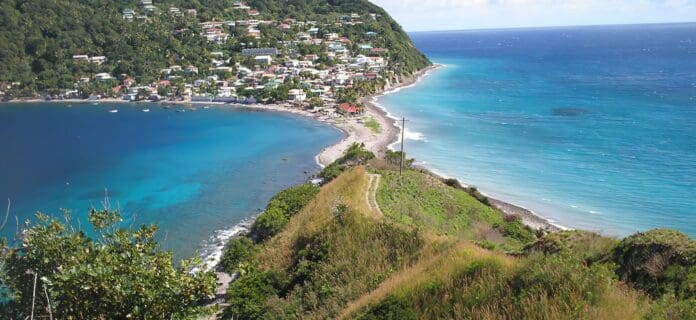 Playa Dominica en el Caribe