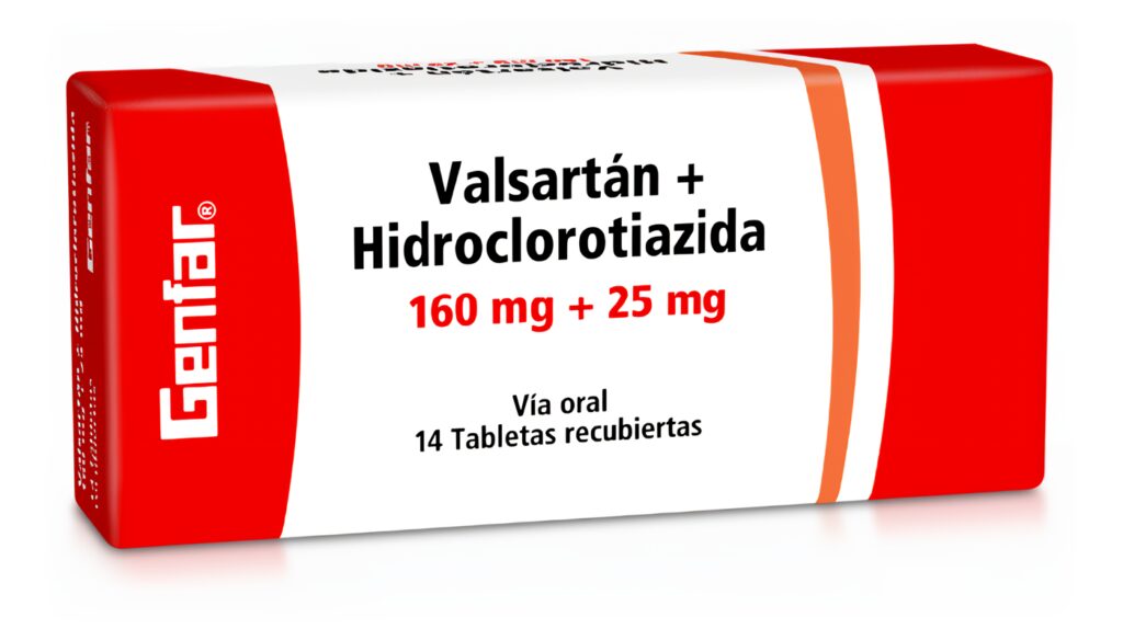 Valsartán 160mg + Hidroclorotiazida 25mg Tabletas Recubiertas