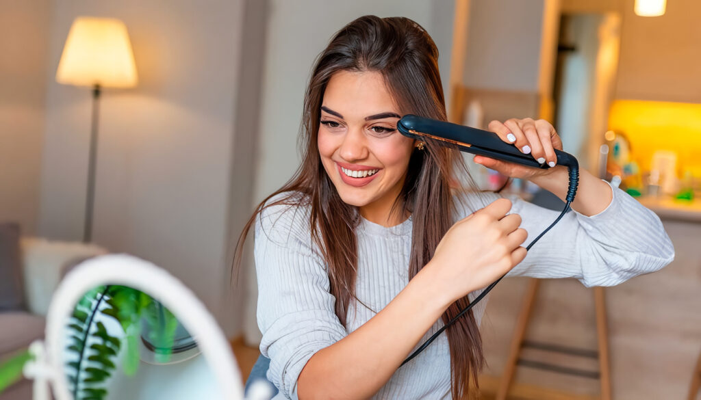Cuidado del cabello con plancha