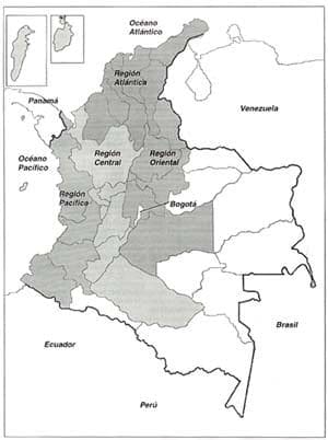 Mapa de Colombia: geografía y regiones