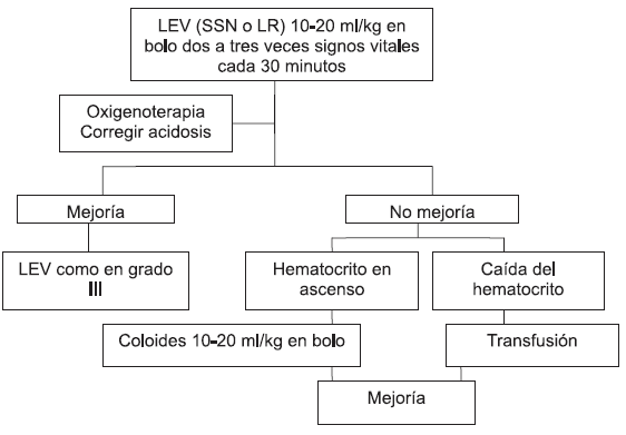 Tratamiento FHD grado IV (choque) del Dengue