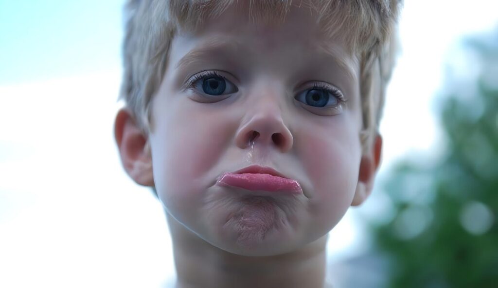 Niño triste castigado