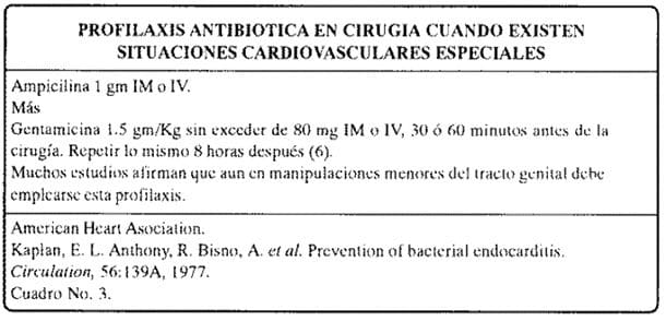 Profilaxis antibiótica cardiovasculares especiales