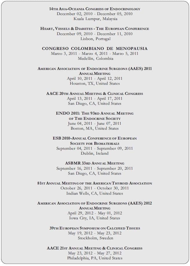 Revista de Menopausia, Congresos