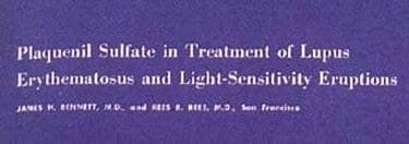 Facsímil del primer artículo relacionado con el uso del plaquenil en el lupus