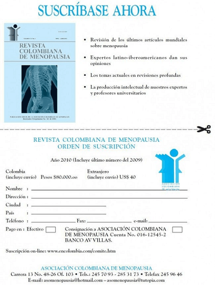 Revista de Menopausia, Suscripción 