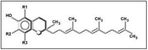 Estructura química del tocotrienol