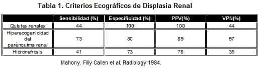 Criterios Ecográficos de Displasia Renal
