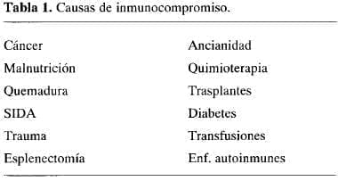 Causas de Inmunocompromiso