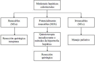 Clasificación de las metástasis hepáticas de origen colorrectal