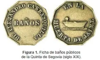 Ficha de baños públicos de la Quinta de Segovia (siglo XIX)