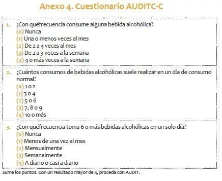 Cuestionario AUDITC-C
