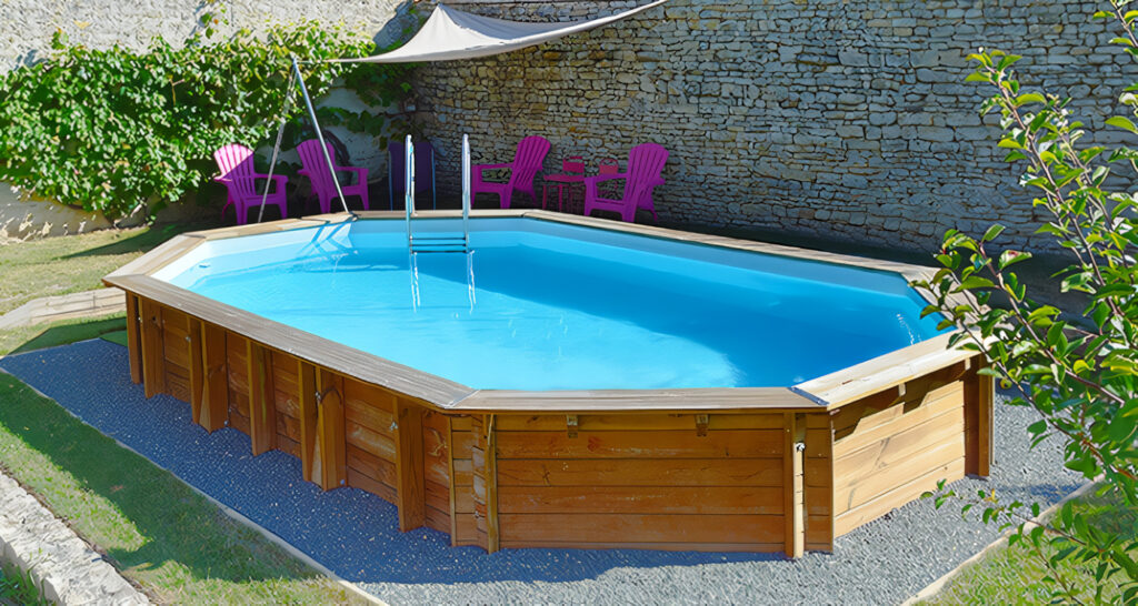 Jardín con una Piscina Desmontable