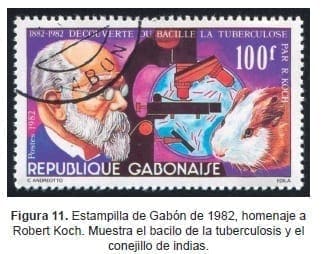 Estampilla de Gabón de 1982, homenaje a Robert Koch.