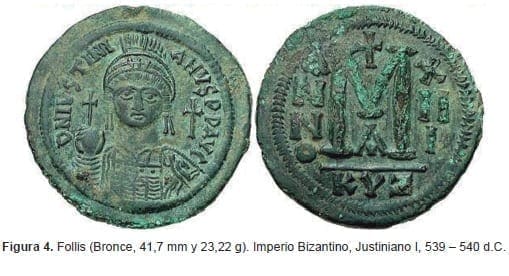 Follis Imperio Bizantino, Justiniano I