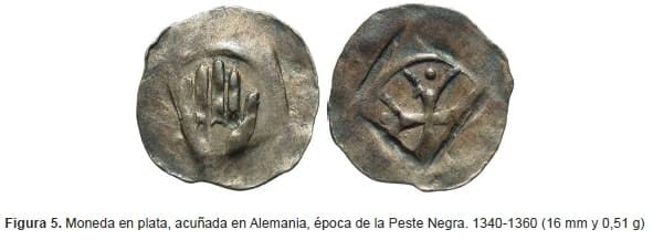 Moneda en plata, acuñada en Alemania, época de la Peste Negra