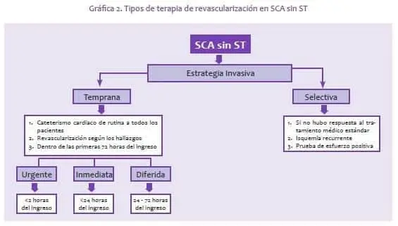 Tipos de terapia de revascularización en SCA sin ST