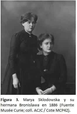 Marya Sklodowska y su hermana Bronislawa en 1886