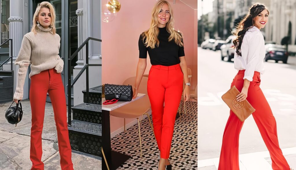 Descubre cómo combinar los Pantalones Rojos sin que te veas extravagante