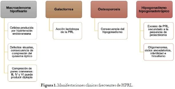 Manifestaciones clínicas frecuentes de HPRL