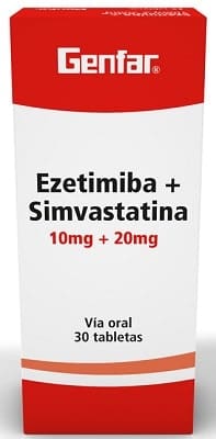 Genfar EZETIMIBA + SIMVASTATINA 10mg + 20mg 7705959885656