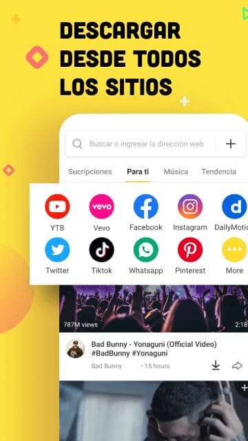 Descargar videos y música