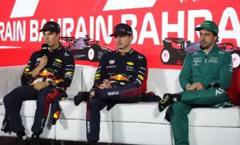 Max verstappen, Fernando Alonso y Checo Pérez