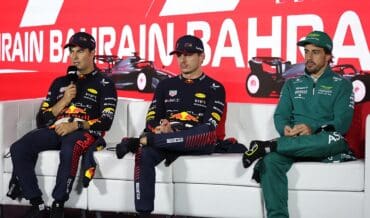Max verstappen, Fernando Alonso y Checo Pérez