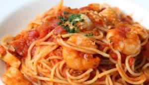 Espaguetis con Camarones
