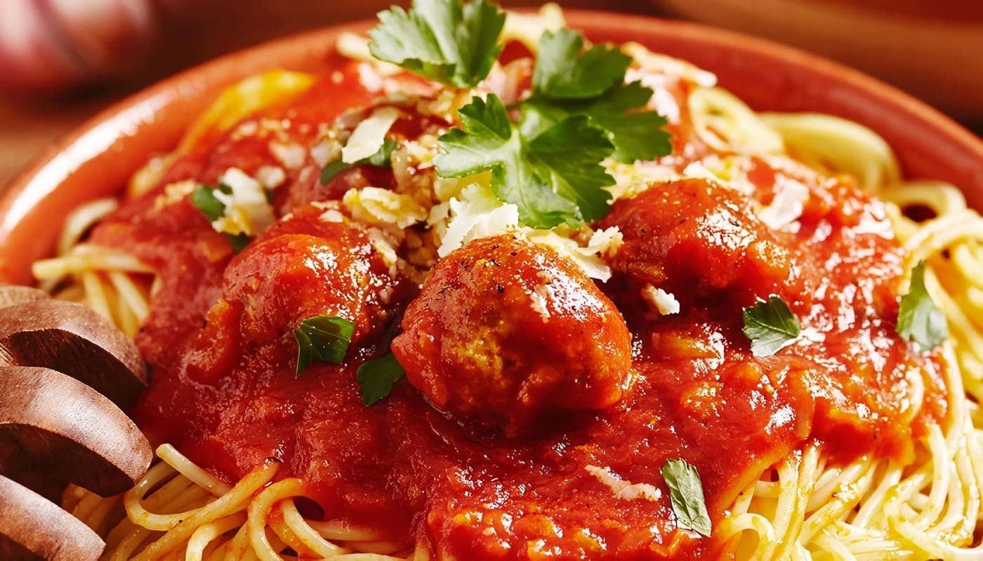 Spaghetti Con Salsa De Tomate Y Albóndigas Receta Italiana 7984