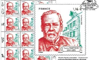 Estampilla conmemorativa del natalicio de Louis Pasteur