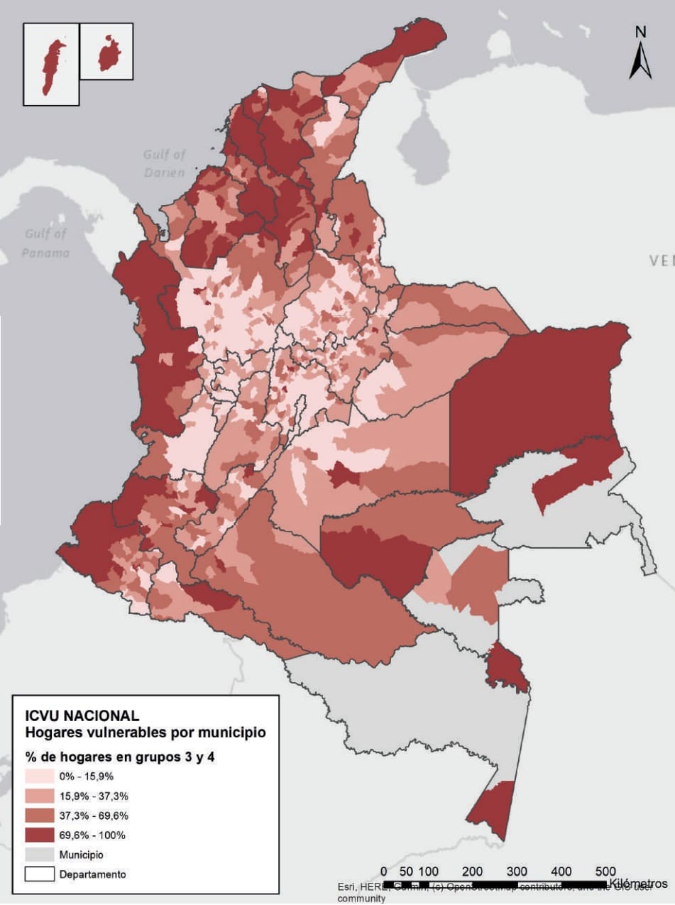 Mapa 2. Porcentaje de hogares clasificados en G3 y G4