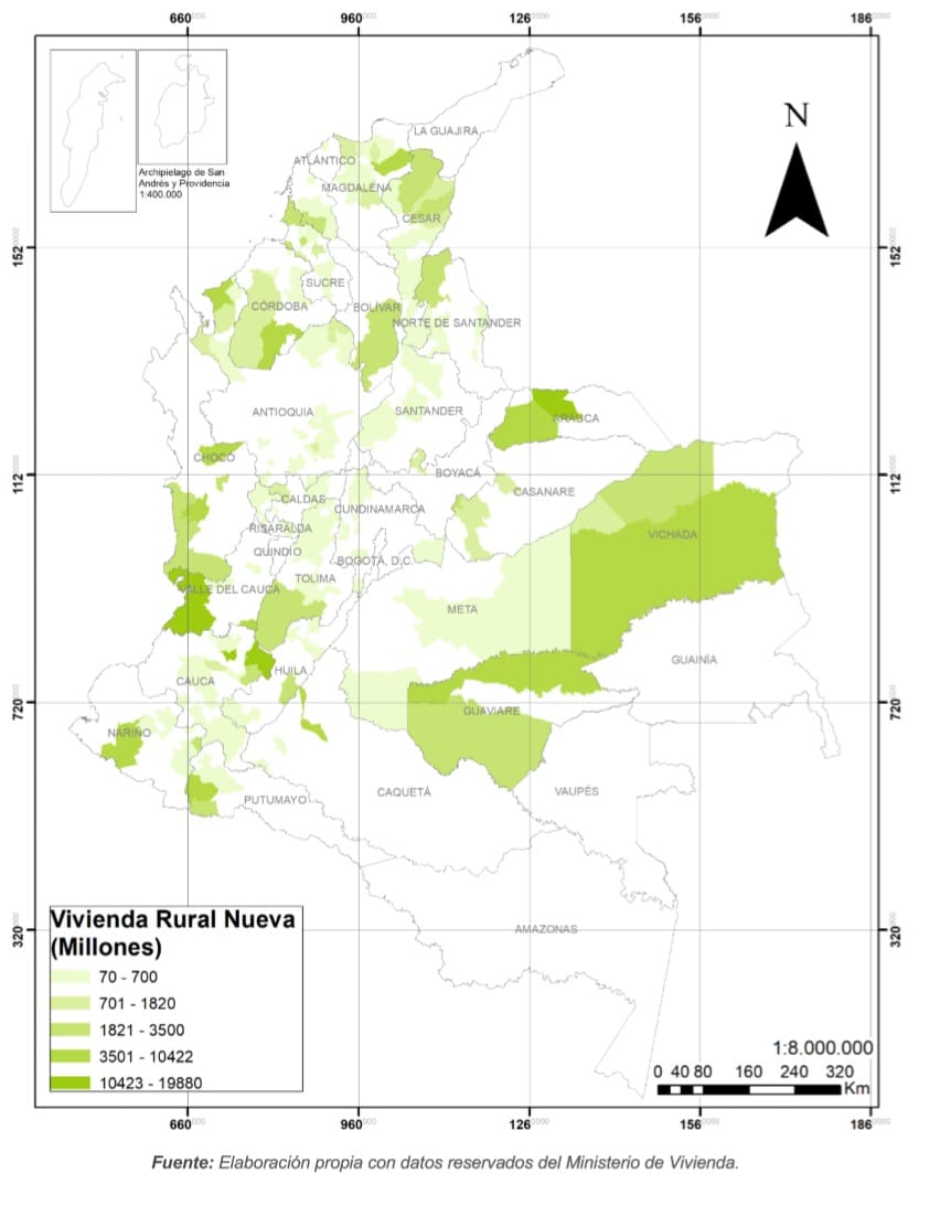 Figura 29. Intervenciones de vivienda rural nueva (2018 - 2022)