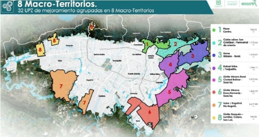 Figura 5 Zonas priorizadas para mejoramiento Integral de Barrios - Bogotá (2020 - 2023)