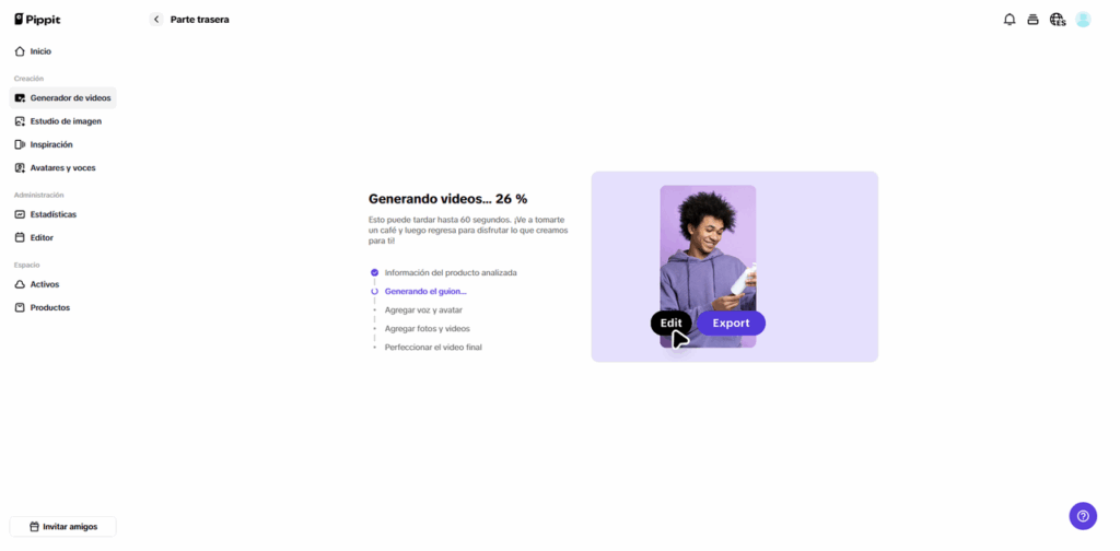 paso 2 La IA aplica efectos de zoom en palabras clave