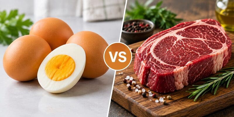 Huevo vs carne de res